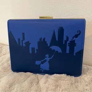 Loungefly Disney Blue Mary Poppins Embossed Handbag Heart Logo BoxLunch Exclusiv